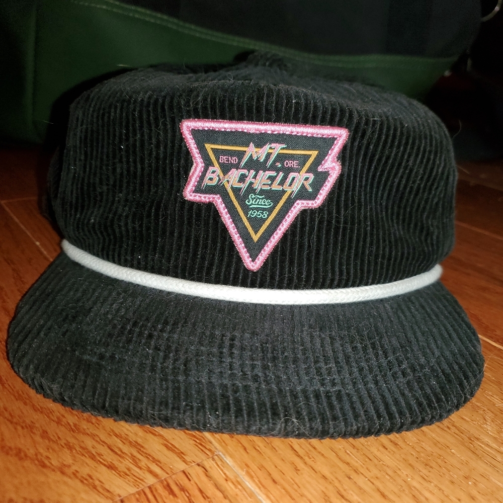 EUC Corduroy Hat Cap Adjustable MT Bachelor Patch One Size UNISEX